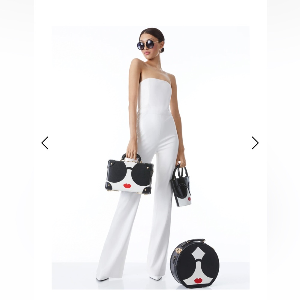 NWT Alice & Olivia vegan leather jumpsuit